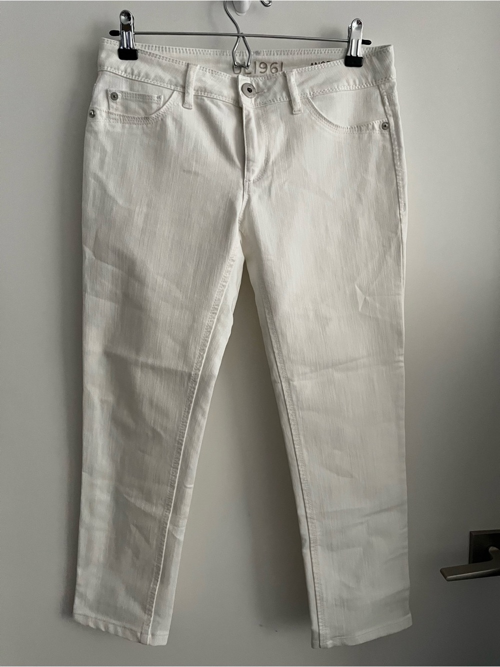 DL1961 Angel Mid Rise Skinny Ankle 27 White Jeans